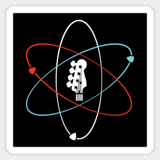 Bass Guitar Headstock Atom Symbol Sticker